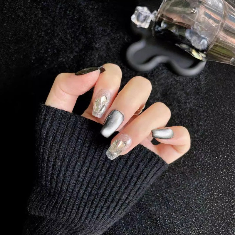 Short ballet waterproof vegan reusable rhinestone press-on nails Ditto