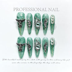 Handmade Liquid Wing Press-On Nails – Stiletto | Long
