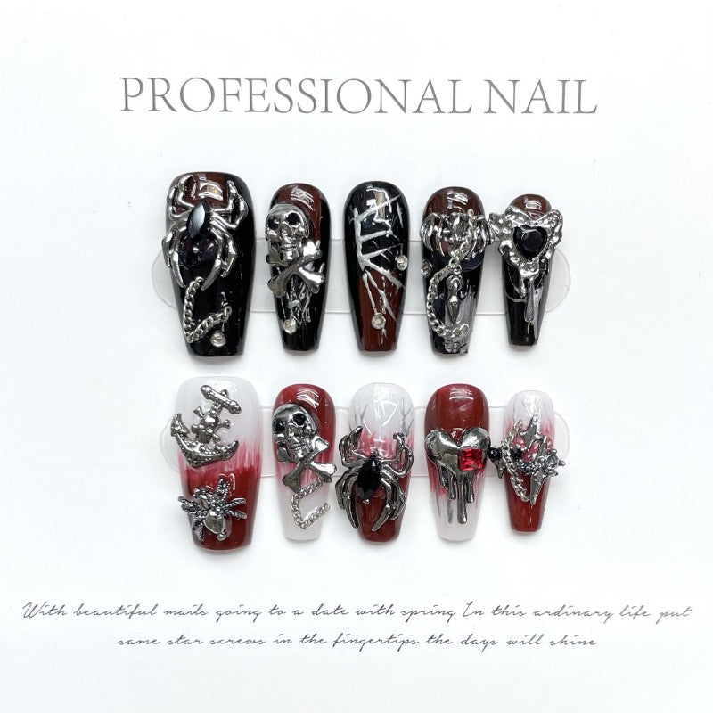 Handmade Lava Demon Press-On Nails – BALLET| Long