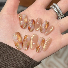 Ditto Dusk Silhouette medium oval press-on nails reusable design
