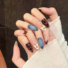 Medium almond waterproof vegan reusable 3D press-on nails Ditto