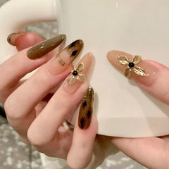 Long almond waterproof vegan reusable press-on nails Ditto