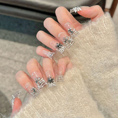 Handmade French Spiderweb Press-On Nails-Square| Short