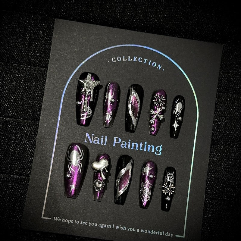 Ditto Spider Spirit medium ballet press-on nails reusable design