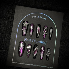 Ditto Spider Spirit medium ballet press-on nails reusable design