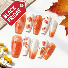 Autumn-Chic Resin French Press-On Nails –Medium Ballet| 30PCS Set