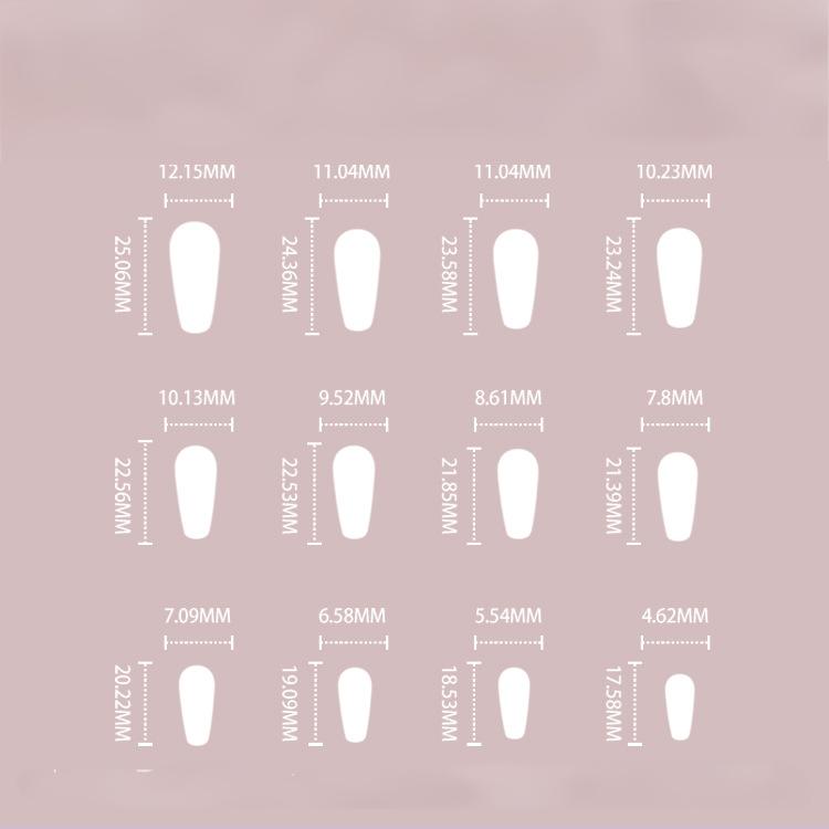 French White-Tip Rhinestone Star-Glitter Press-On Nails- BALLET | Long