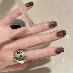 Short square cat-eye waterproof vegan reusable press-on nails Ditto