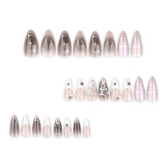 Diamond Mermaid Pearl French Press-On Nails - Almond | Medium