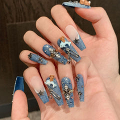 Handmade Luxury Bridal Press-On Nails-Stiletto | Long