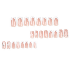 Sparkling Diamond Flower Press-On Nails –SQUARE| Medium