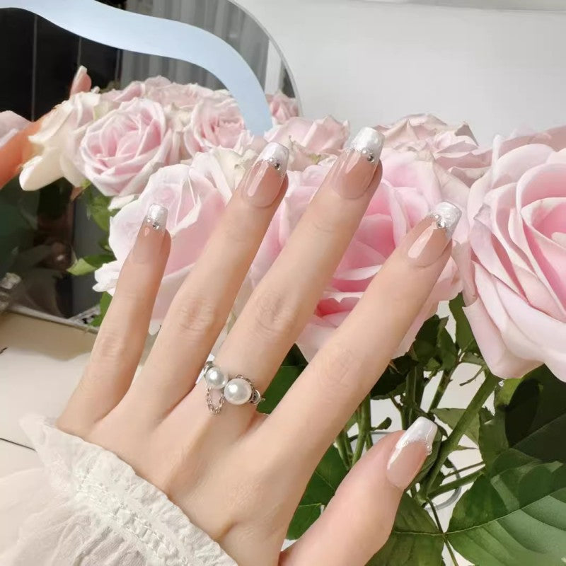 Short ballet waterproof vegan reusable starry press-on nails Ditto