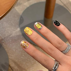Handemade Winter Luxe  Cat-Eye Press-On Nails  –Short SQUARE | 10 PCS Set