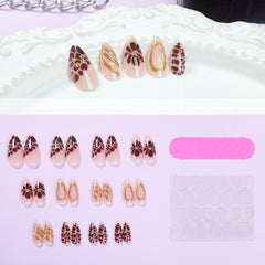 Gold Powder Press-On  Nails- Almond |Medium