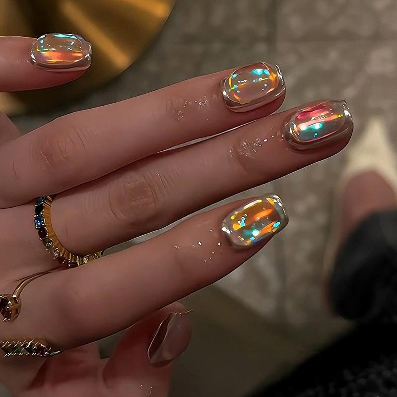 Handemade Gel-Luxe Press-On Nails–Short SQUARE | 10 PCS Set