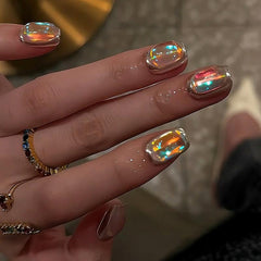 Handemade Gel-Luxe Press-On Nails–Short SQUARE | 10 PCS Set