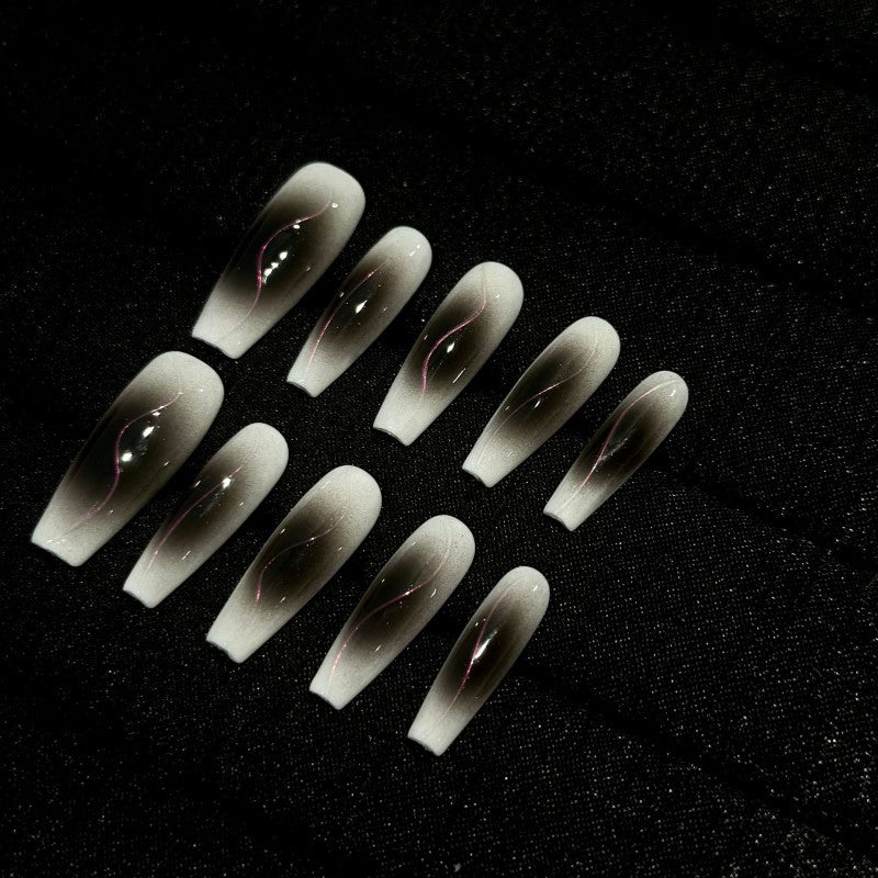 Ditto Rhythm medium ballet press-on nails reusable design