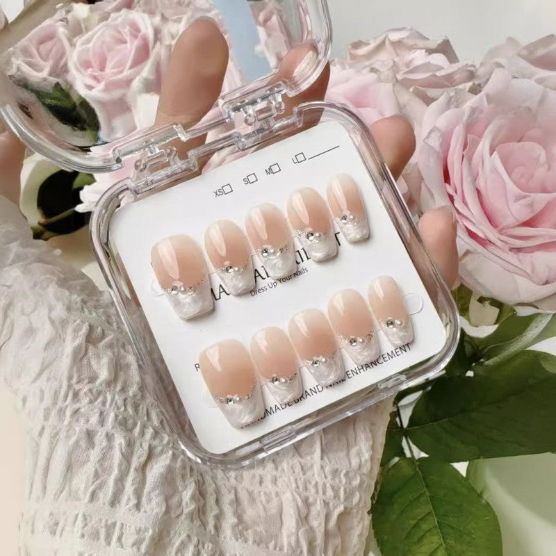 Ditto pure desire style starry short ballet press-on nails reusable design
