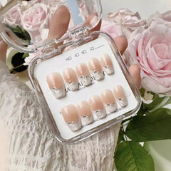 Ditto pure desire style starry short ballet press-on nails reusable design