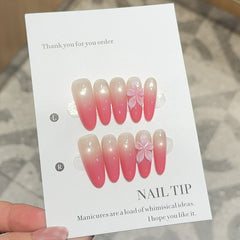 Ditto Hot Barbie pink cat-eye long oval press-on nails reusable design