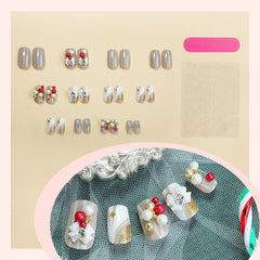 Dark 3D Galaxy Ombre  Press-On Nails –long SQUARET | 24 PCS Set