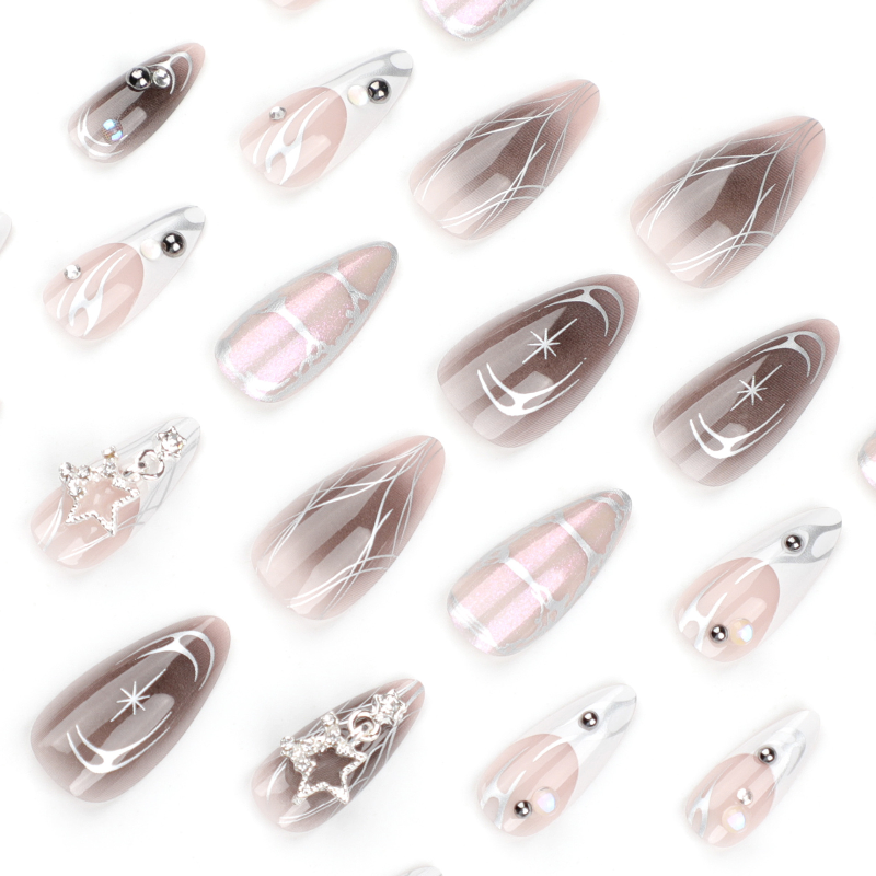 Diamond Mermaid Pearl French Press-On Nails - Almond | Medium