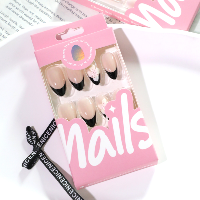 Midnight Bloom Press-On Nails – Almond | Medium