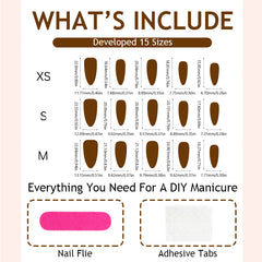 3D Reindeer Forest Press-On Nails –Short ALMOND |30 PCS Set