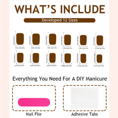 Dark 3D Galaxy Ombre  Press-On Nails –long SQUARET | 24 PCS Set