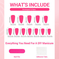 Goth-Glam Black White Marble Nails–Medium Almond | 24PCS Set