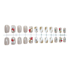 Dark 3D Galaxy Ombre  Press-On Nails –long SQUARET | 24 PCS Set