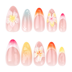 Sunset Bloom Press-On Nails – Almond | Medium