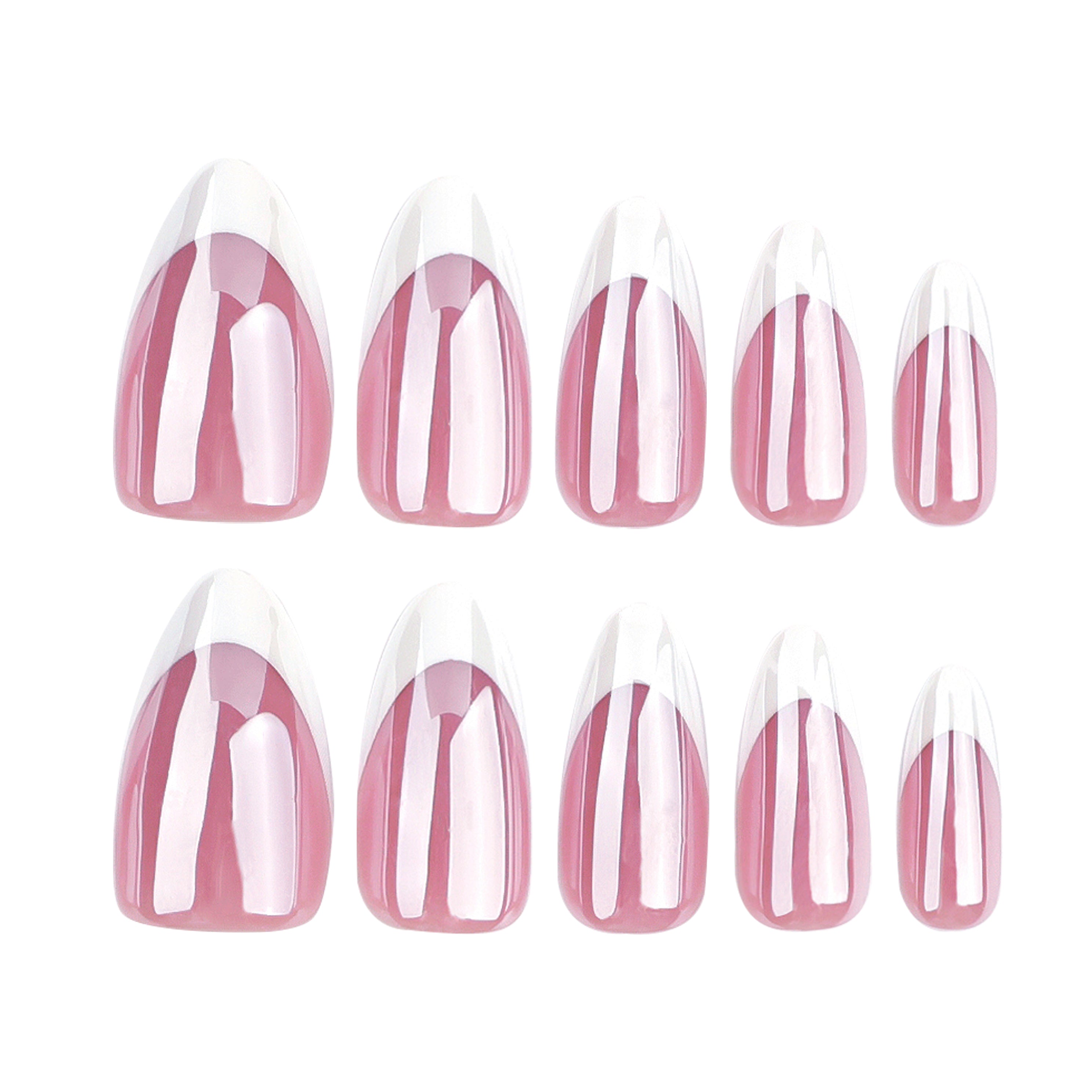 Light Purple French Almond Coated Press-On Nails 30-Piece Set