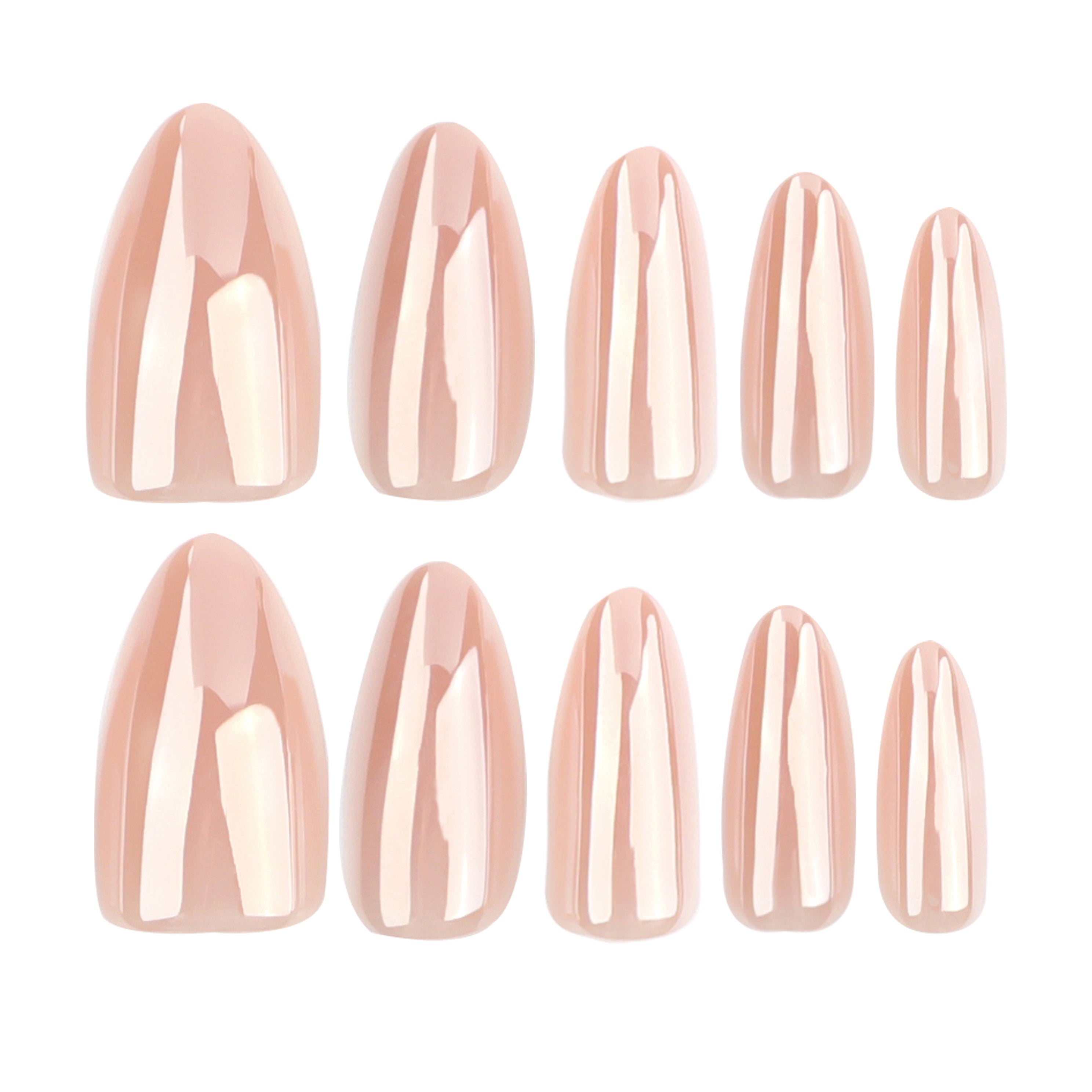 Nude Pink Almond Coated Premium Press-On Nails 30-Piece Set