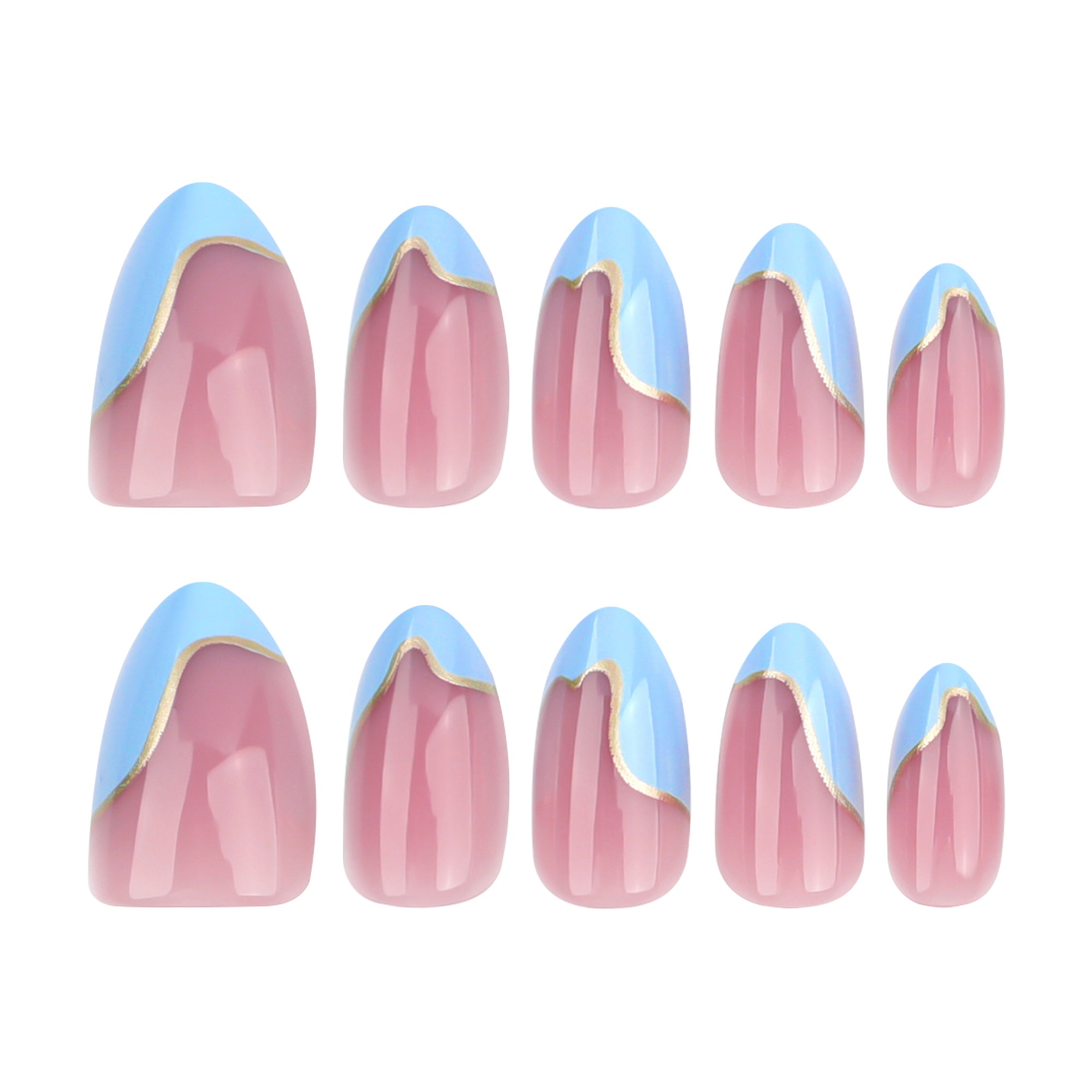 30-Piece French Blue Premium Press-On Nails