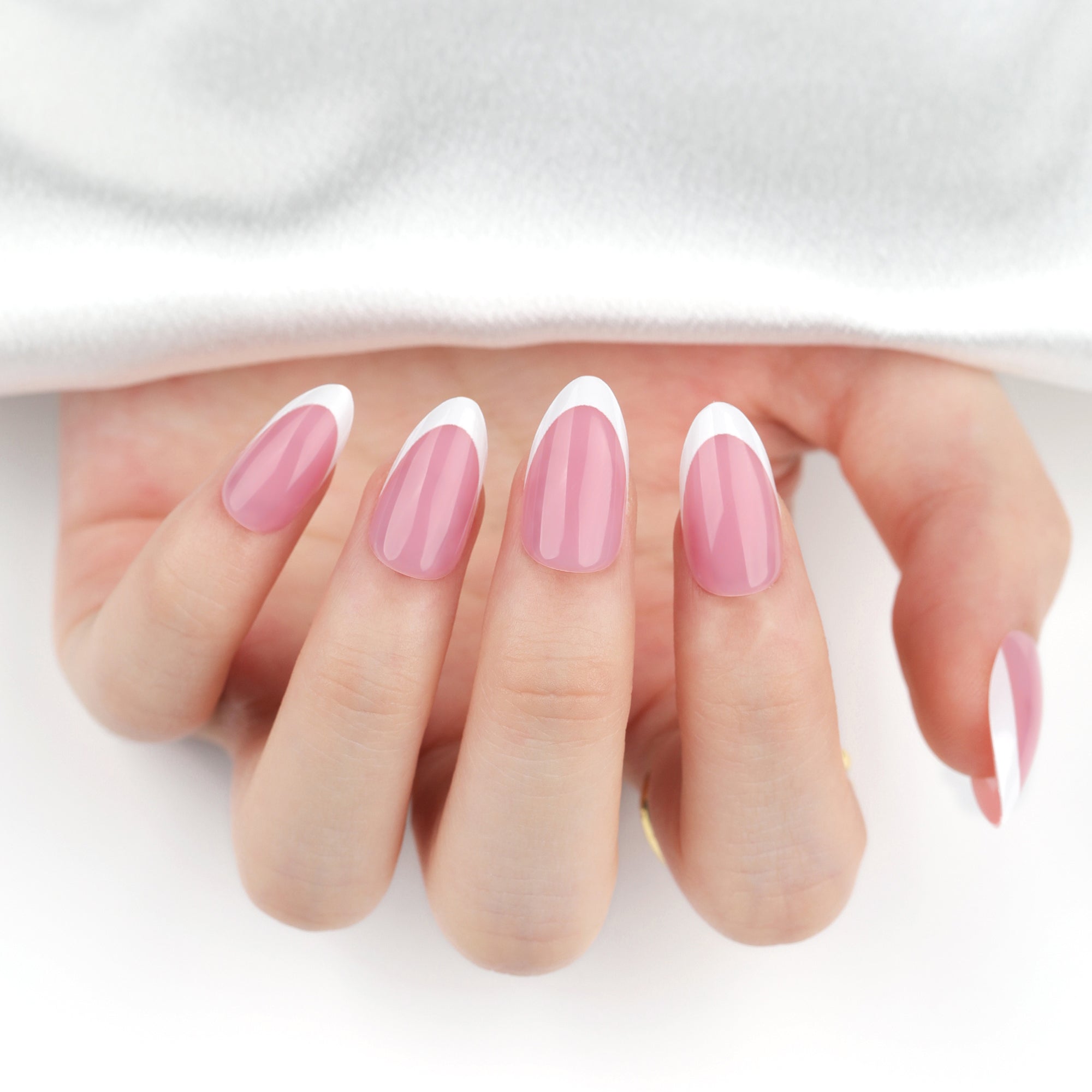 30-Piece French White Short Press-On Nails