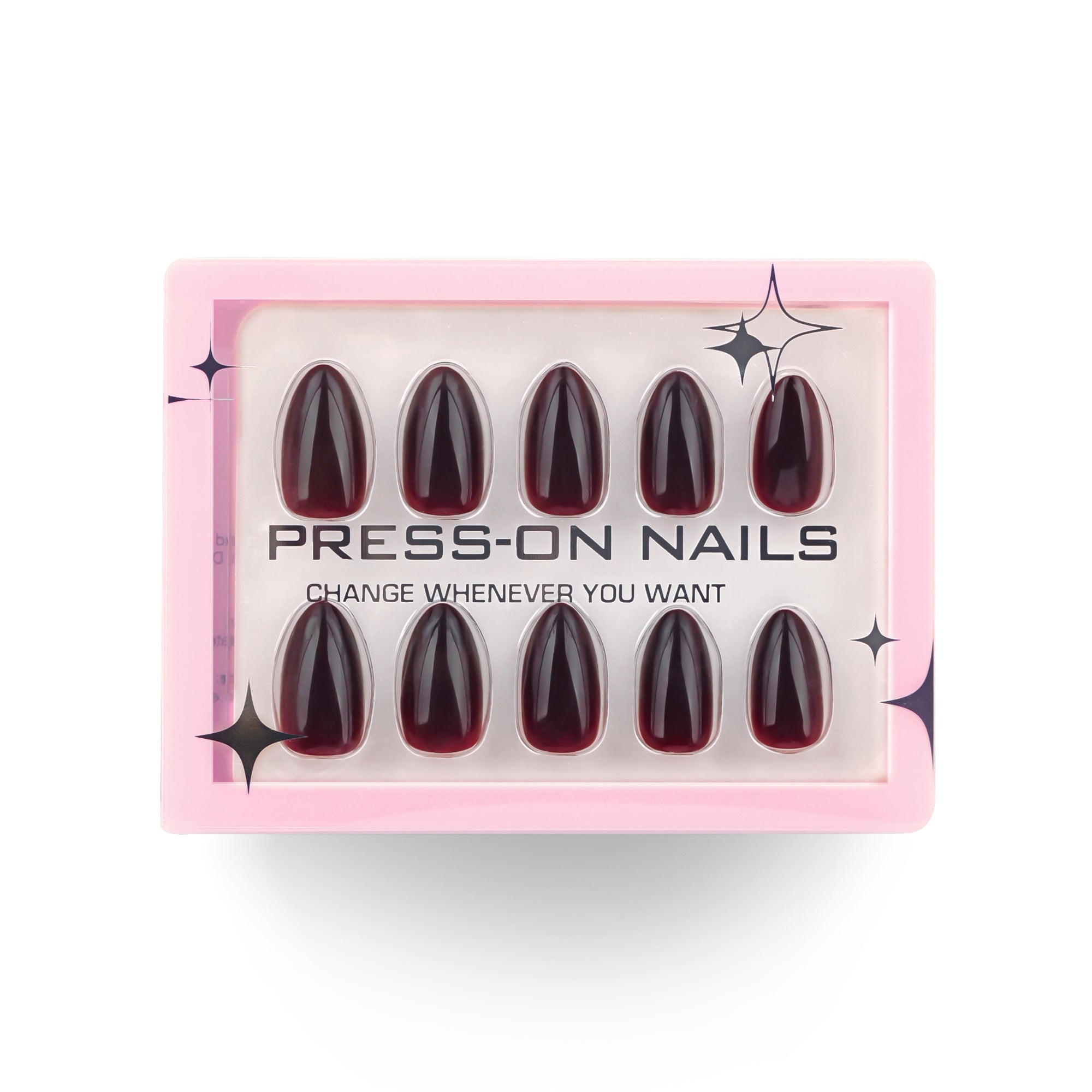 Dark Red Gradient Short Nails
