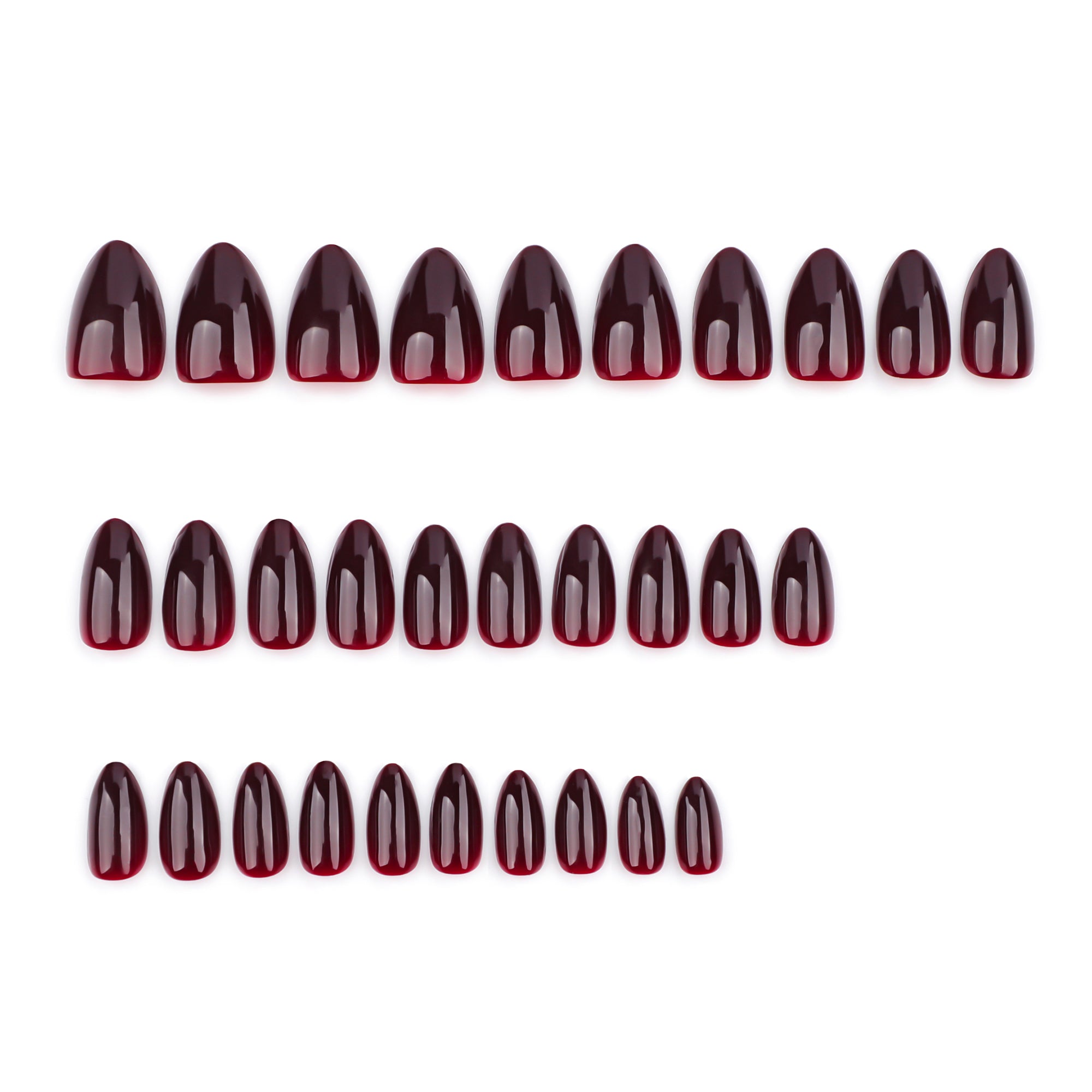 Dark Red Gradient Short Nails