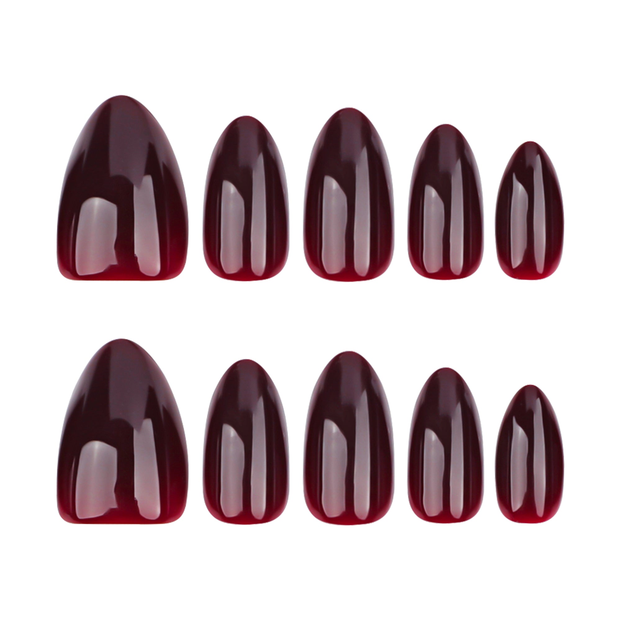 Dark Red Gradient Short Nails