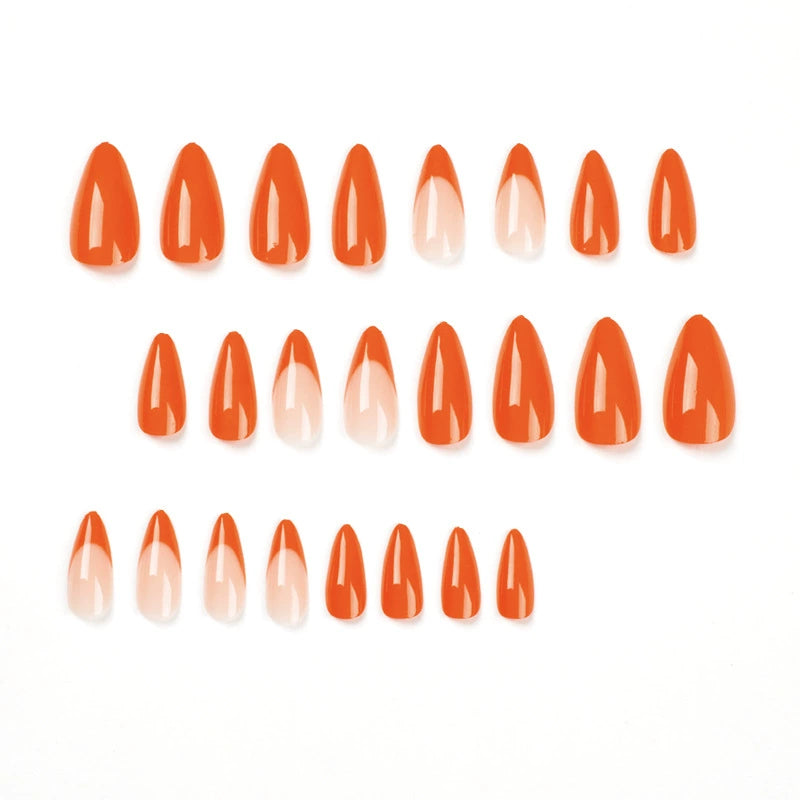 Orange press on nails