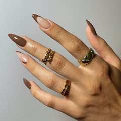 Brown press on nails