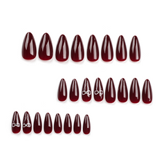 Wine Red Almond Nails