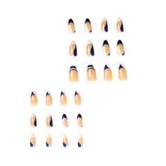 Geometric Blue & White Press On Nails