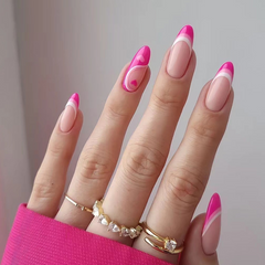Heart French Tip Press On Nails