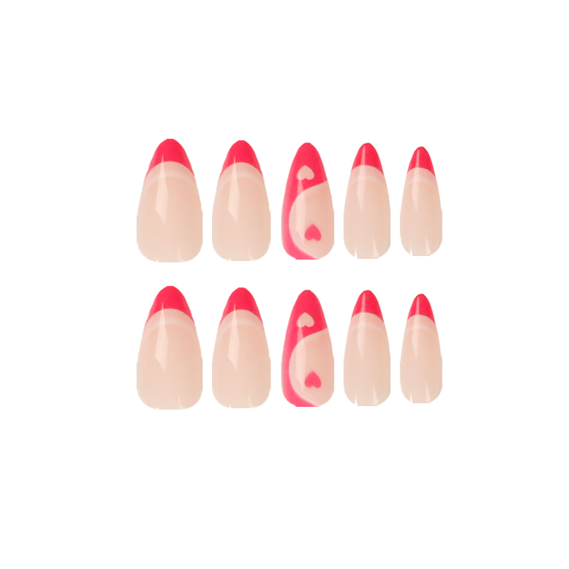 Heart French Tip Press On Nails