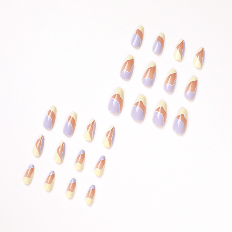 Creamy Purple French Tip Press On Nails